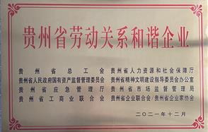 喜訊！川恒股份榮獲 “2021年度貴州省勞動(dòng)關(guān)系和諧企業(yè)” 稱號